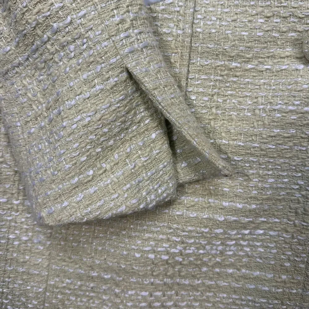 Sigrid Olsen Collection Tweed Long Blazer with Contrasting Lining Size 2